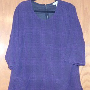 Susan Graver   sweater top   Dark Purple with 3/4 sleeves